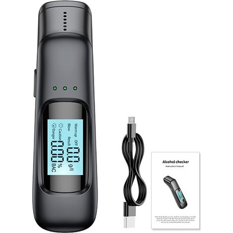 Testeur d'alcoolémie, moniteur de conduite en état d'ivresse professionnel de haute précision, moniteur d'alcoolémie portable, écran numérique LCD (1/4)