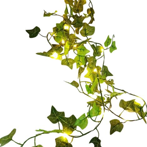 Guirlande De Noël Avec Lumières - Vigne Artificielle En Plastique - Pour Escalier Et Cheminée - 1 Pièce