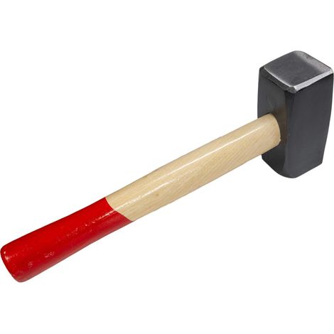 Schlosserhammer, 1500g Fäustel mit Holzgriff, Stahl Kopf (1/5)