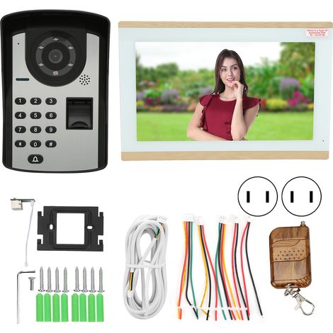 Sonnette vidéo WiFi Tuya, détection de mouvement, empreinte digitale, mot de passe, déverrouillage à distance, vision nocturne, interphone bidirectionnel, 100‑240V prise US (1/5)