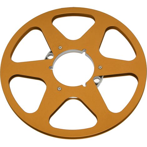 Bobine de bande magnétique vide 1/4" (10 pouces) en alliage d'aluminium, 6 trous de résistance au vent, pour enregistrement, couleur or. (1/5)