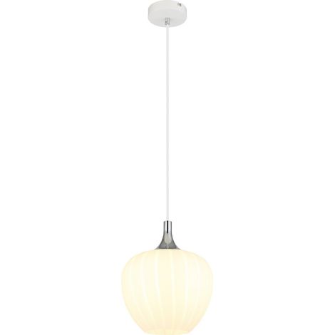 Globo Maxy Plafonnier suspendu dôme 24 cm, abat-jour en verre opale blanc mat, 1 culot E27 (1/5)