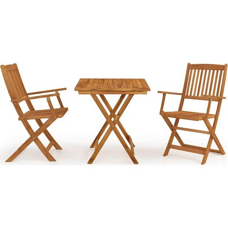 Maison Exclusive - Comedor de jardín plegable 3 piezas madera mac (1/5)
