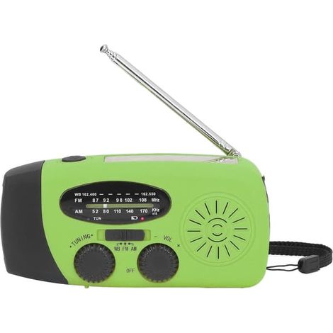 Radio solaire étanche IPX3, lampe torche portable multifonctionnelle, rechargeable par USB, idéale pour le camping et les situations d'urgence. (1/5)