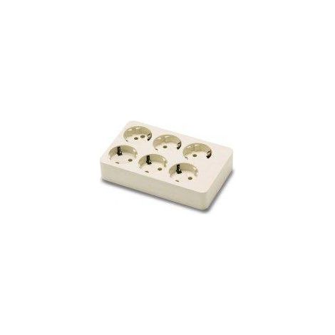 FPLUS base multiple 6 t.cuadrada s/cable (ref.9-416) , Base múltiple 6 tomas TT Lateral 16A/250V
DATOS TÉCNICOS
Resistencia al impacto IK07
Estabilidad dimensional -25ºC+85ºC
Hil