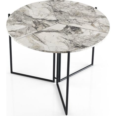 Cotecosy – Table ronde pliable 100cm – Bois MDF et métal – Pour 4 convives – Design compact et moderne – Idéale pour petits espaces (1/5)