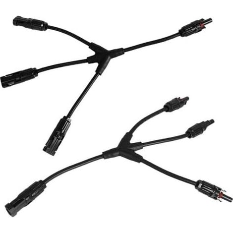 1x paire de connecteur (1 à 3 branches) de panneau solaire, MC4 durable et économisé pour famille (1à 3)