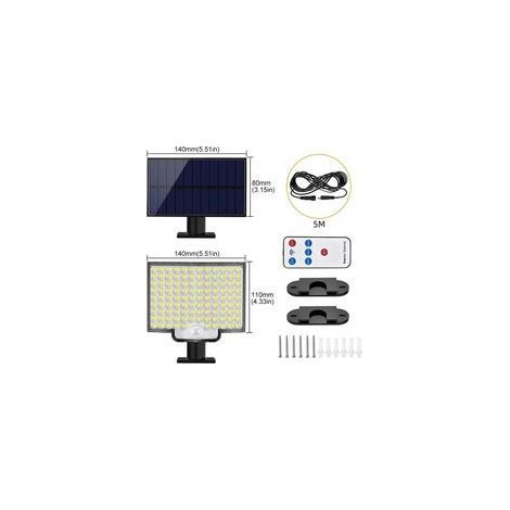 Applique solaire murale à 106 LED - Lampe extérieure étanche - Éclairage grand angle 120° - Câble de 5 m - Éclairage de sécurité pour jardin (1/4)
