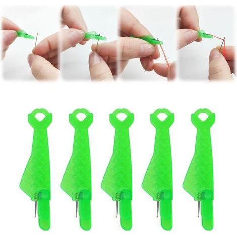 BUNTHAUS Lot de 4 nouveaux accessoires de couture, enfile-aiguille en plastique pour machine à coudre, enfile-aiguille pour couture à la main et matelassage