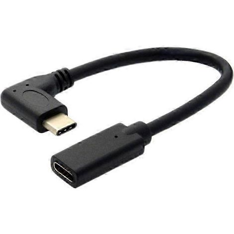Câble d'extension coudé USB-C mâle vers femelle USB 3.1 avec toutes les fonctionnalités audio et vidéo, 20 cm (1/5)