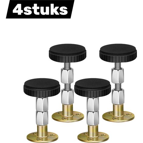Lot de 4 rehausseurs de matelas en métal réglables de 78 à 105 mm pour lits canapés et tables antidérapants et stables argenté (1/5)