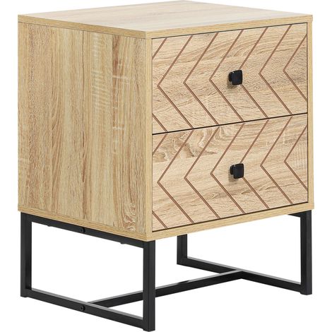 Table de chevet à 2 tiroirs, commode en bois pour chambre à coucher, rangement penderie 48 x 39,5 x 60 cm. produit de haute qualité,  durable et pratique.