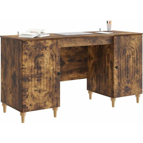Maison Exclusive - Schreibtisch Geräucherte Eiche 142,5 x 50 x 75