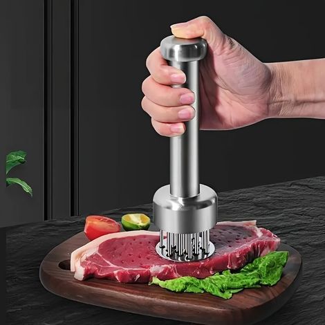 Attendrisseur à viande en acier inoxydable (1 pièce) — Idéal pour attendrir le bœuf, le poulet, le porc et le poisson (1/5)