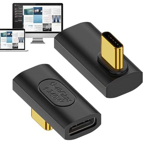 Adaptateur USB-C vers USB-C 8K, adaptateur USB 40 Gbit/s  Adaptateur USB 4.0 8K 40 Gbit/s haute définition pour la charge rapide de tablettes et de téléphones portables : idéal pour le camping, la mai (1/5)