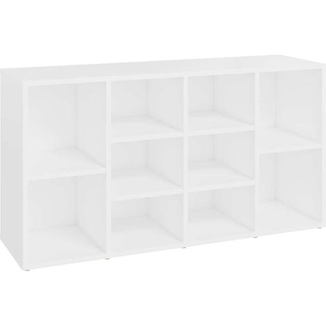Armoire à Chaussures, Meuble Étagère de Rangement, Blanc 103x30x54,5 cm Aggloméré OIB7840E (1/5)