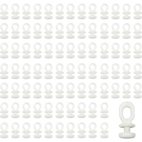 100Pcs Coulissant Crochet de Rideau Rail Glisseur,Patins à Rideaux,Gisseur Rail Rideau,Crochet de Rideau Rail Glisseur,Applicable à Rideaux pour Salle de Bain,Cuisine,Salon(Blanc) (1/5)