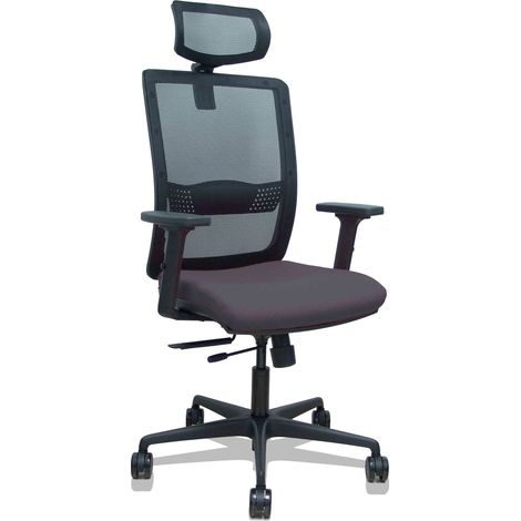 Sedia Haches traslack seduta in rete nera seduta grigio scuro bali seduta grigio scuro 2D braccioli rotelle 65 mm poggiatesta regolabile