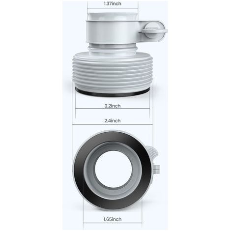 Schlauchadapter Typ B für Pumpen, 2er-Pack, Poolschlauchadapter für 1,5"- und 1,25"-Anschlüsse (1/2)