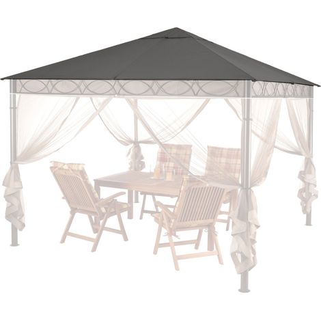 Ersatzdach 3x3m Stil Pavillon Grau RAL 7012 (1/5)