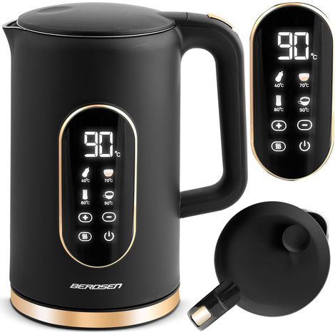 Bouilloire électrique Berdsen BD-712 1,7 l noire et dorée (1/5)
