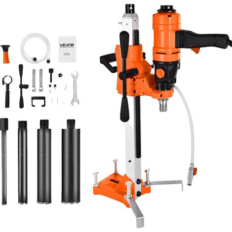 Taladro de núcleos VEVOR, taladro portátil para hormigón, equipo de perforación de núcleos, broca de 10,2 cm, 1500 W, 2 en 1-b, 200 mm-a (1/2)