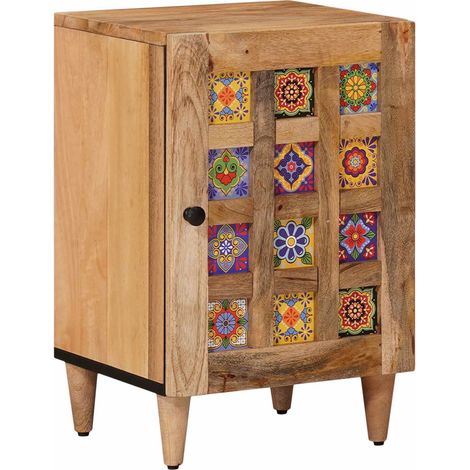 Bathroom Cabinet Natural 38 x 33 x 58 cm Solid Mango Wood vidaXL