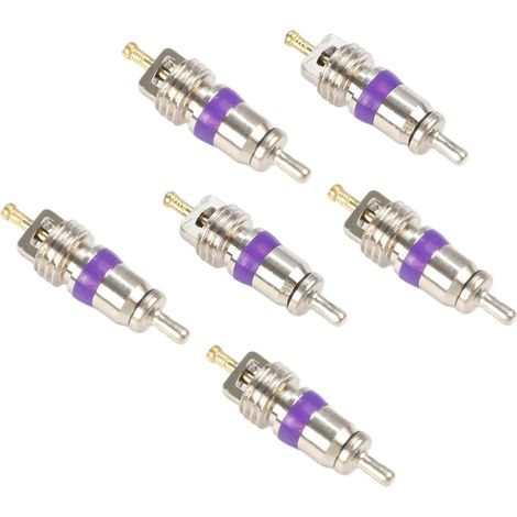 Lot de 6 noyaux de valve R134a, port de service AC, climatisation de voiture, pour BMW Mini Rover Mercedes, métal, violet (1/5)