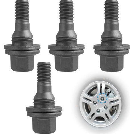 4 pièces M12 x 1,25 Boulons de roue écrous, Boulon de roue hexagonaux de 17mm, 9817024580 540567 Boulons d'écrou de roue pour vis de pneu 206 207 308 407 boulons de roue C2 C3 C4 C5 (1/5)