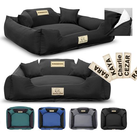 Cama para perros, parque de juegos, KINGDOG MM43, 115x95 cm, personalizada, desmontable, antideslizante, negra