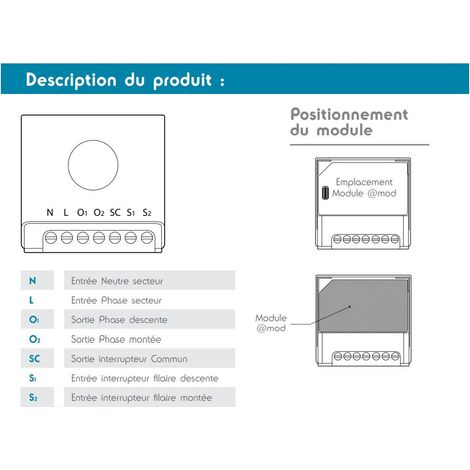 Micro-module récepteur pour volets roulant et store pour commande à distance - Avidsen - 970290 (1/5)