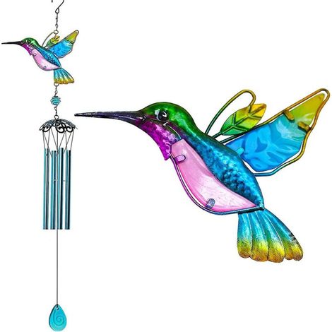 Windspiel aus Metall und Glas für drinnen und draußen, romantisches Musikmobile für Garten, Terrasse, Hof, Partys und Feste – ideal für Mütter und Frauen (1/5)