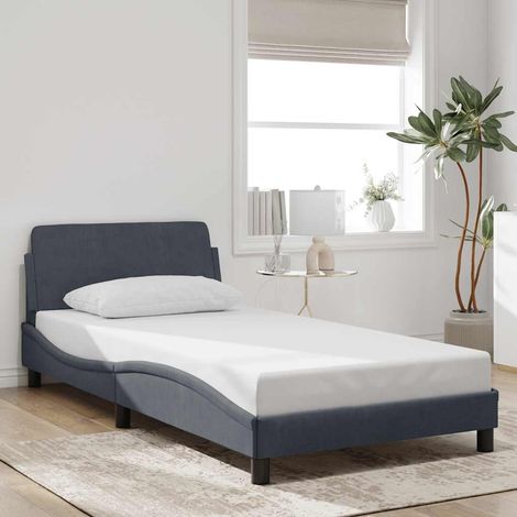 Bettgestell "Dover" Dunkelgrau 100x200 cm Samt