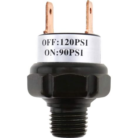 1 Pressostat Compresseur Air, 12V, 90-120PSI, Filetage 1/4 NPT, Pour Suspension Pneumatique