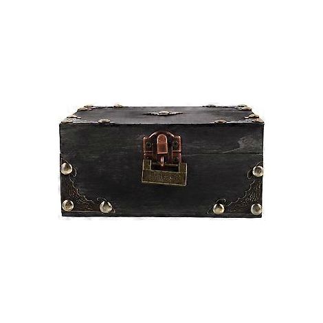 Boîte à bijoux vintage, coffret de rangement avec cadenas, boîte à trésors