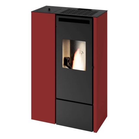 Poêle à granulés étanche slim canalisable - PUNTO FUOCO Olivia Can 9.9 kW  Rouge
