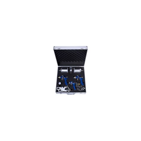Kit de peinture automobile 3 pistolets à air comprimé HVLP, apprêt et vernis, coffret inclus