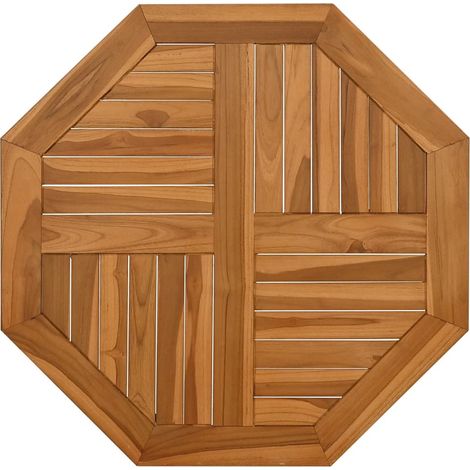 Dessus de table 70x70x2,5 octogonal bois de teck massif (1/5)
