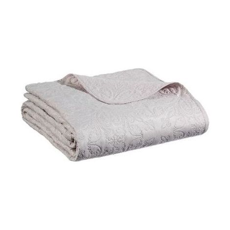 Atmosphera – Dessus de lit matelassé beige 240 x 260 cm – Motif arabesque – 2 taies 60 x 60 cm en microfibre 100% polyester