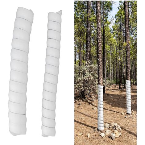 Protection pour tronc d'arbre, protection spirale en plastique pour arbre, protection pour écorce, manchon pour tube, film protecteur pour écorce, manchon de protection pour semis (ensemble de 2 pièce (1/5)