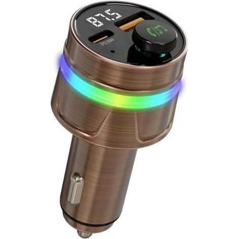 Chargeur Voiture Bluetooth 5.3 C74 PD 30W Rapide avec Écran Numérique - Charge Rapide QC3.0 pour Téléphone - Universel (1/5)