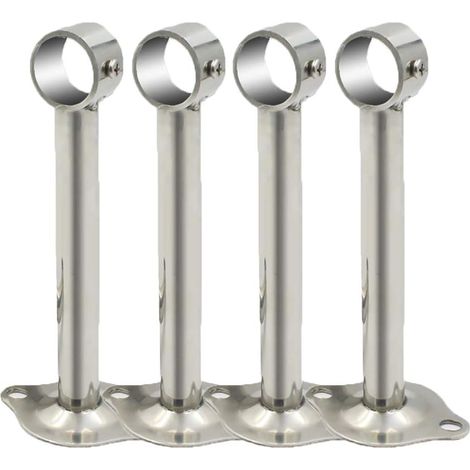 Support de Tringle A Rideaux Montage Support de Garde-Robe pour Barre de Rideau de Douche 4 Pièces (1/5)