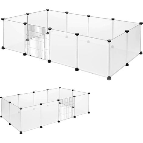 AUFUN Enclos grillagé pour lapins en métal avec porte
