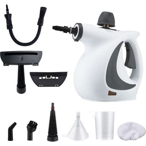 Nettoyeur vapeur domestique puissant, 1050 W Nettoyeur vapeur à main avec 10 accessoires, 3,5 bars Nettoyeur vapeur, nettoyeur vapeur multifonction pour tapis, rideaux, cuisine, canapés, sièges de voi (1/5)