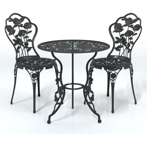 Maison Exclusive - 3-tlg. Bistro-Set Aluminiumguss Schwarz