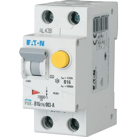 Eaton FI-/LS-Schalterkombination, 16 A, 300 mA, Auslösecharakteristik LS-Schalter: C, 1p + N, Auslösecharakteristik FI-Schalter: A,  236972