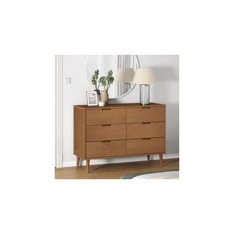 Commode MOLDE Marron 113x40x80 Bois de pin massif (1/5)