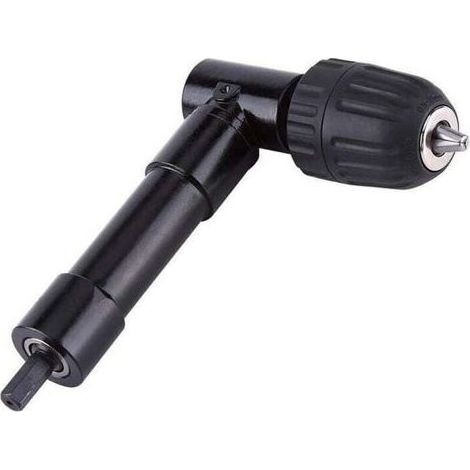Mandrin à angle droit de 90° à dégagement rapide, adaptateur de foret de mandrin renvoi d'angle pour perceuse, visseuse, pour des travaux dans des espaces restreints (1/4)
