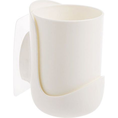 pair Porte-brosse à dents mural sans poinçonnage, boîte de rangement pour gobelets de bain de bouche, porte-gobelet mural pour brosse à dents de salle de bains (1/5)