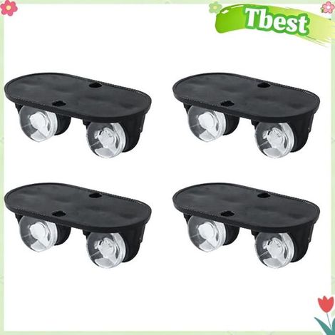 Tbest Roulette adhésive Mini roulette auto-adhésive, roue à poulie en pâte Non pivotante pour le déplacement du deco lit Noire (1/5)